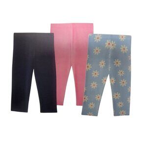 Members Mark Girls 3-Pack Leggings Daisy Print Assorted Colors Sizes 14/16 Soft